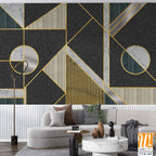 Modern geometric pattern with silver and gold lines Wallpaper [WP-FVB-105]