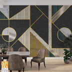 Modern geometric pattern with silver and gold lines Wallpaper [WP-FVB-105]