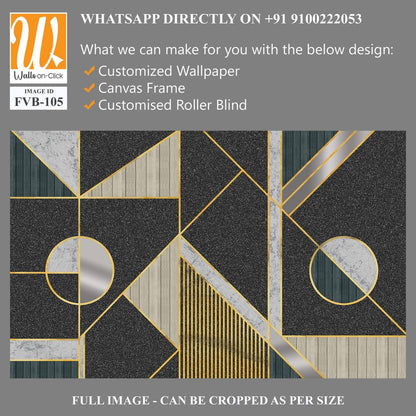 Modern geometric pattern with silver and gold lines Wallpaper [WP-FVB-105]