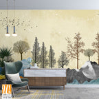 Abstract landscape with trees and mountains [WP-FVB-108]