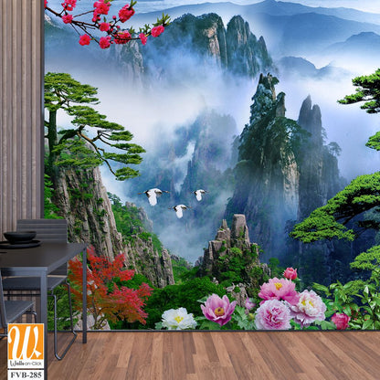 Beautiful picture of Mount Huangshan, with green pines [WP-FVB-285]