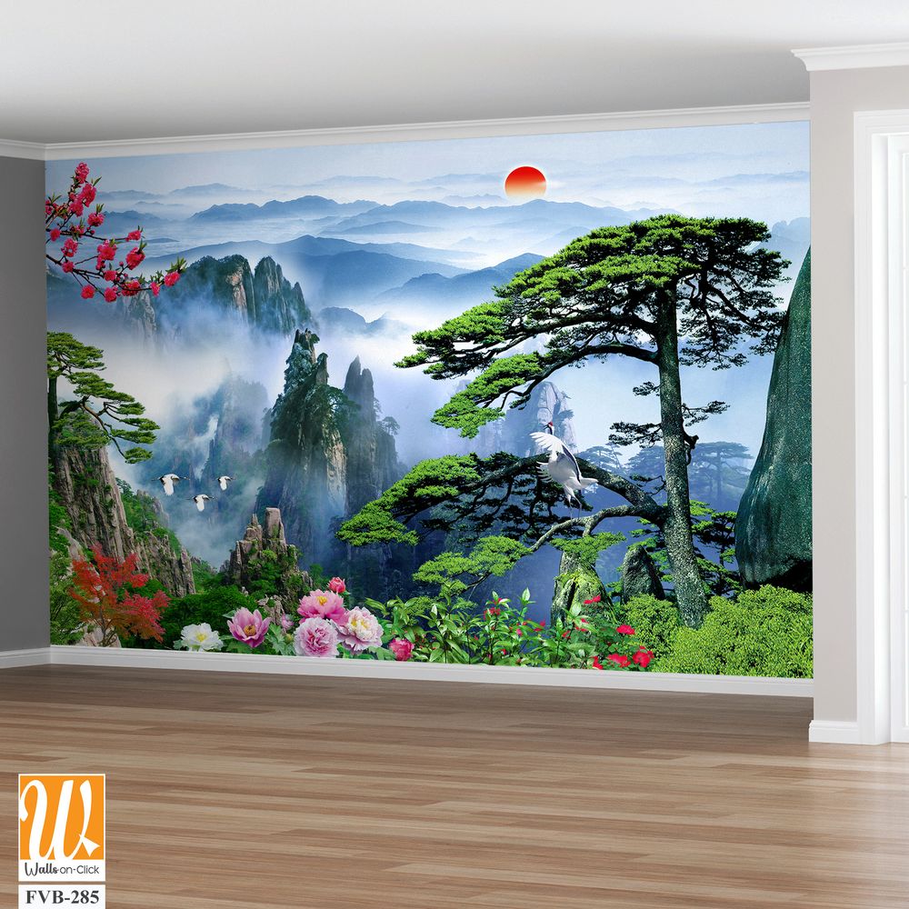 Beautiful picture of Mount Huangshan, with green pines [WP-FVB-285]