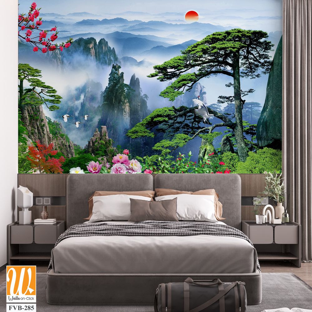 Beautiful picture of Mount Huangshan, with green pines [WP-FVB-285]