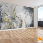 Abstract marble texture with golden lines Wallpaper [WP-FVB-475]