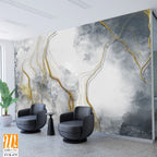 Abstract marble texture with golden lines Wallpaper [WP-FVB-475]