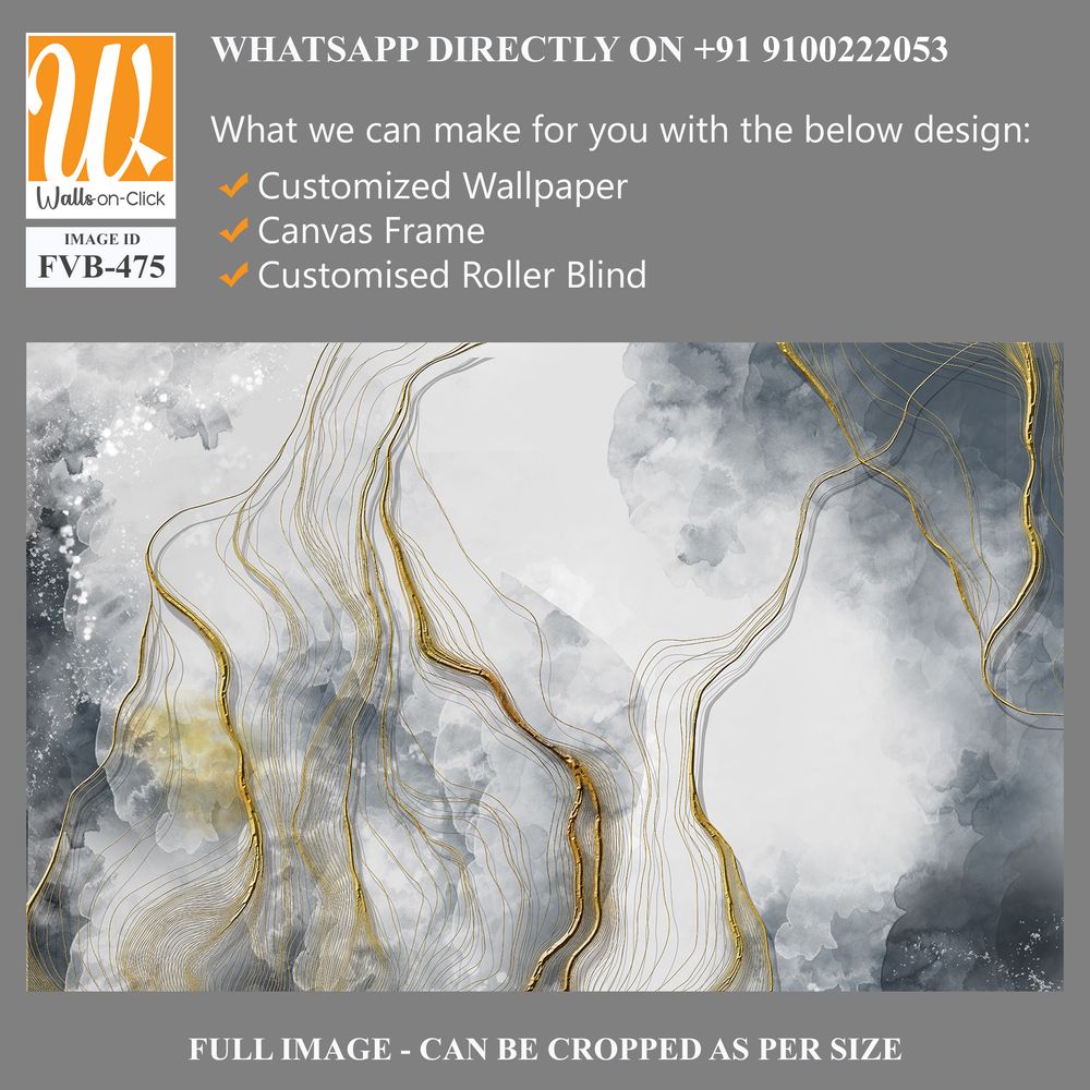 Abstract marble texture with golden lines Wallpaper [WP-FVB-475]