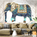 Beautiful elephant in patchwork art Wallpaper [WP-FVB-484]