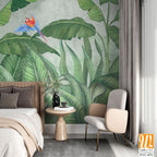Birds of paradise among banana leaves Wallpaper [WP-FVC-071]