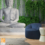 White Buddha statue sitting on a pedestal Wallpaper [WP-FVC-114]