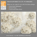 3D floral beige daisies with diamonds Wallpaper [WP-FVC-141]