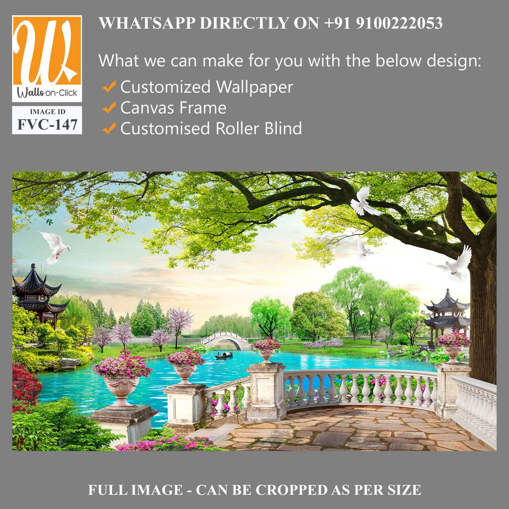 Beautiful spring garden with blooming flowers Wallpaper [WP-FVC-147]