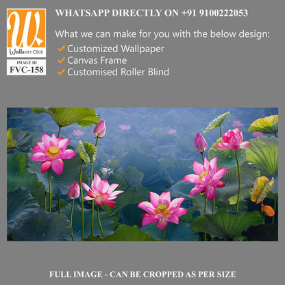 Beautiful lotus flowers and leaves in the pond Wallpaper [WP-FVC-158]