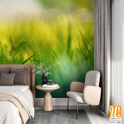 Beautiful spring meadow with daisies and grass, butterfly Wallpaper [WP-FVC-209]