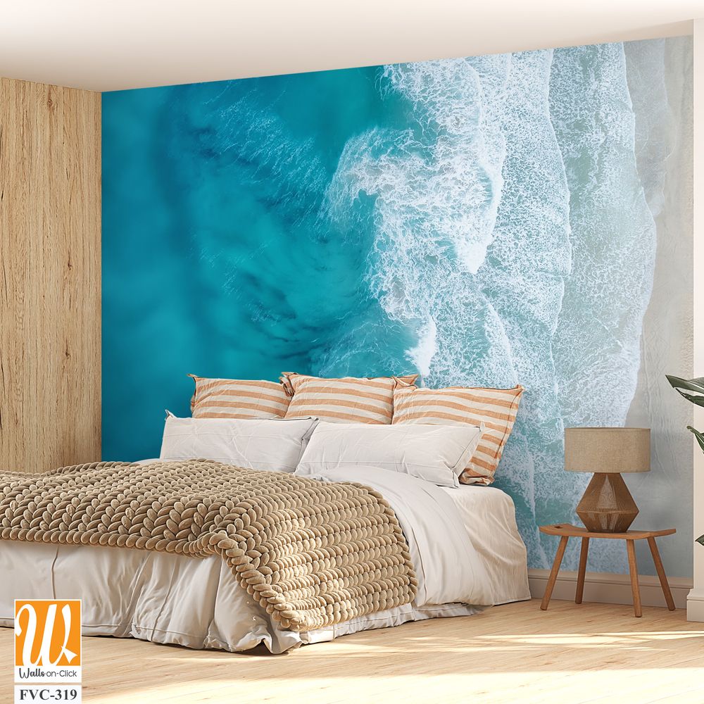 Beautiful beach with waves and sand Wallpaper [WP-FVC-319]