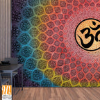 Om symbol surrounded by a mandala pattern Wallpaper [WP-FVC-349]
