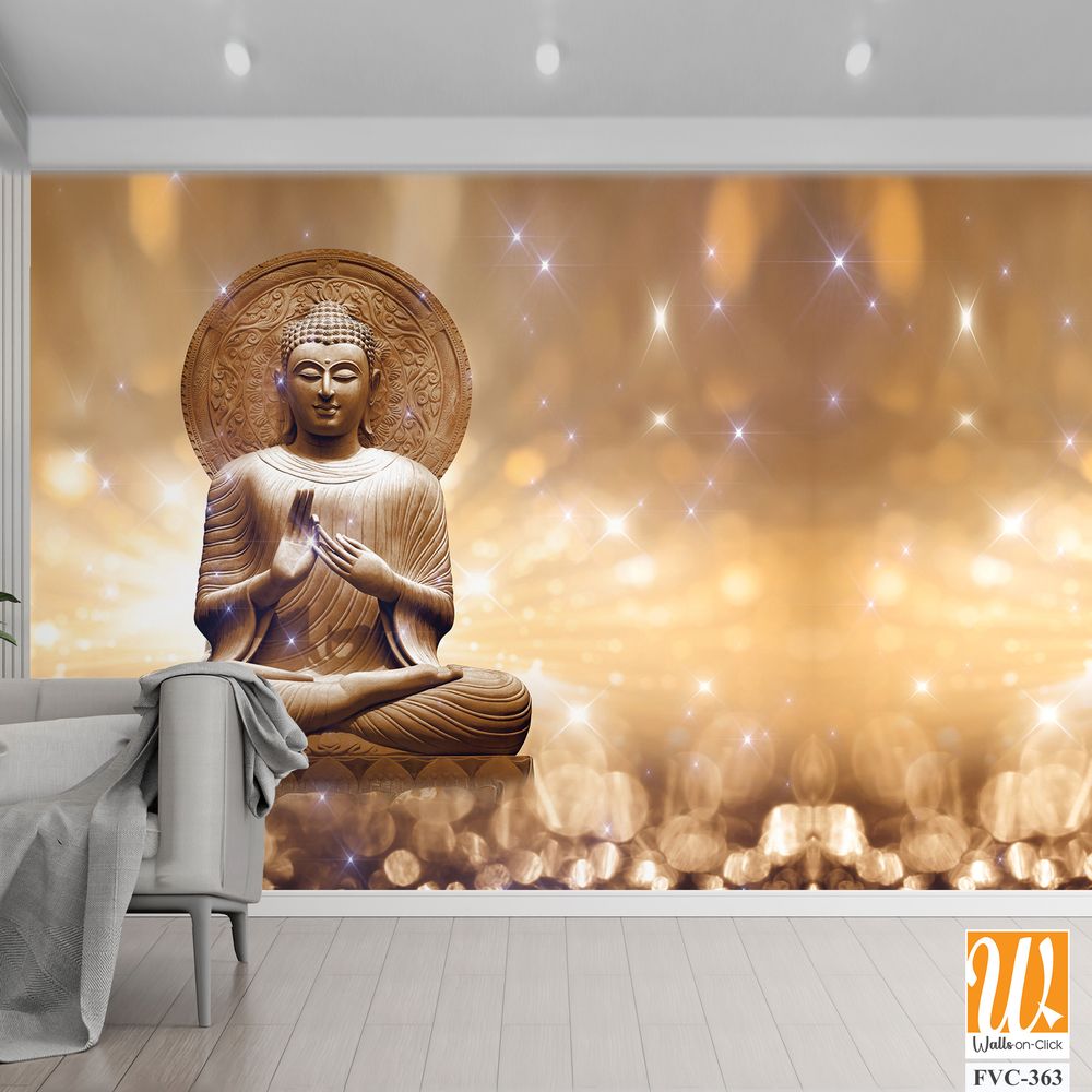 Buddha with sparkling lights Wallpaper [WP-FVC-363]