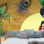 Lord Krishna playing the flute with Radha Wallpaper [WP-FVC-484]