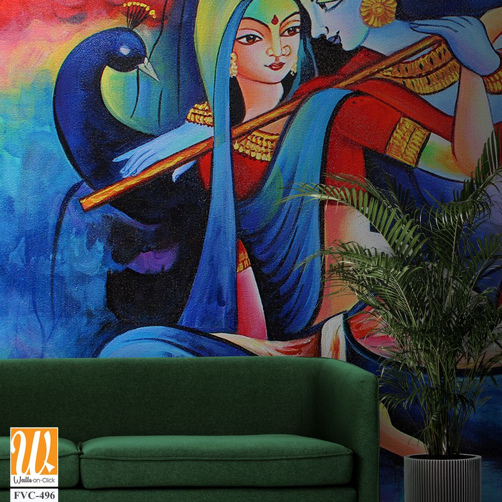 Painting of Lord Krishna playing the flute [WP-FVC-496]