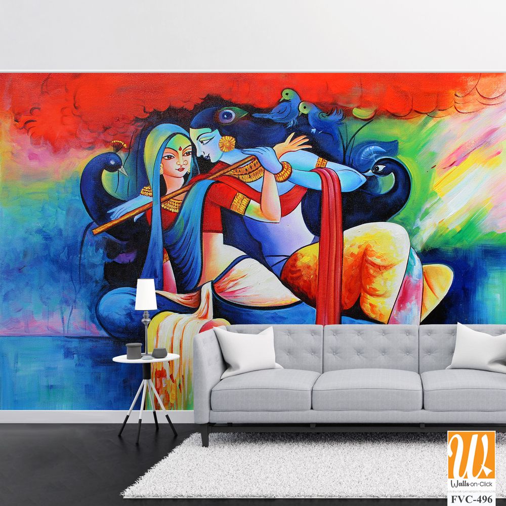 Painting of Lord Krishna playing the flute [WP-FVC-496]