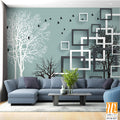 3D modern abstract wall mural with square frames [WP-FVD-027]