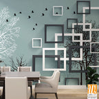 3D modern abstract wall mural with square frames [WP-FVD-027]