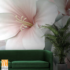 3D wallpaper with white and pink flowers [WP-FVD-030]