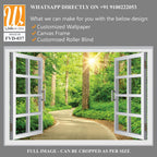 White open window with green forest and path Wallpaper [WP-FVD-037]