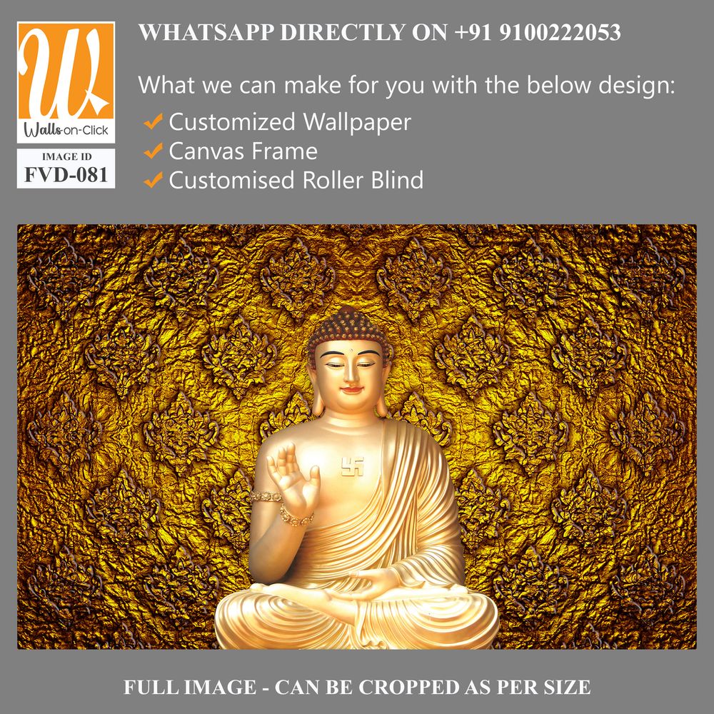 Buddha statue surrounded by gold patterns Wallpaper [WP-FVD-081]