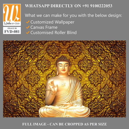 Buddha statue surrounded by gold patterns Wallpaper [WP-FVD-081]