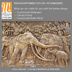 Detailed carving depicting a herd of elephants [WP-FVD-200]