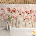 3D floral tulips wall mural [WP-FVD-238]