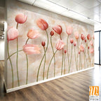 3D floral tulips wall mural [WP-FVD-238]