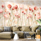 3D floral tulips wall mural [WP-FVD-238]