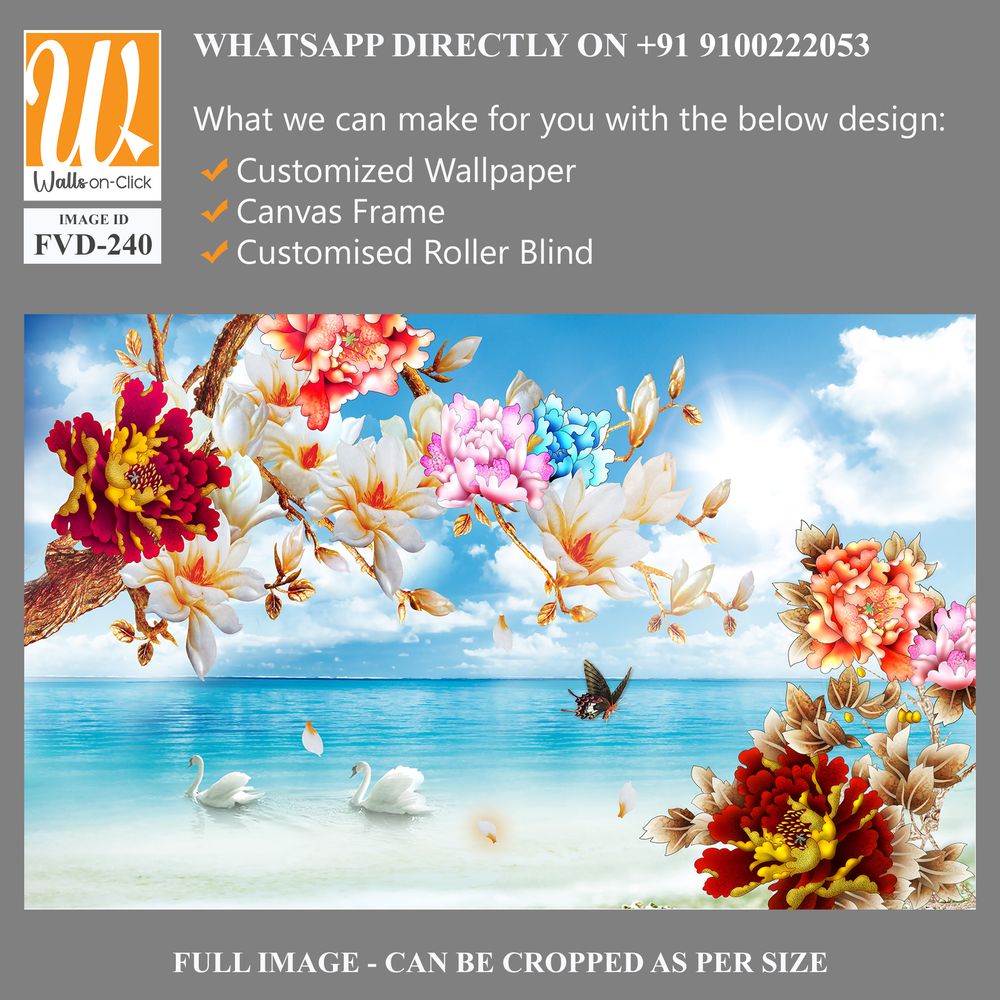3D wallpaper featuring beautiful flowers [WP-FVD-240]