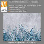Blue and grey watercolor foliage pattern on concrete [WP-FVD-303]