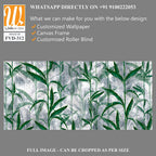 A pattern of green leaves on a grey background [WP-FVD-312]