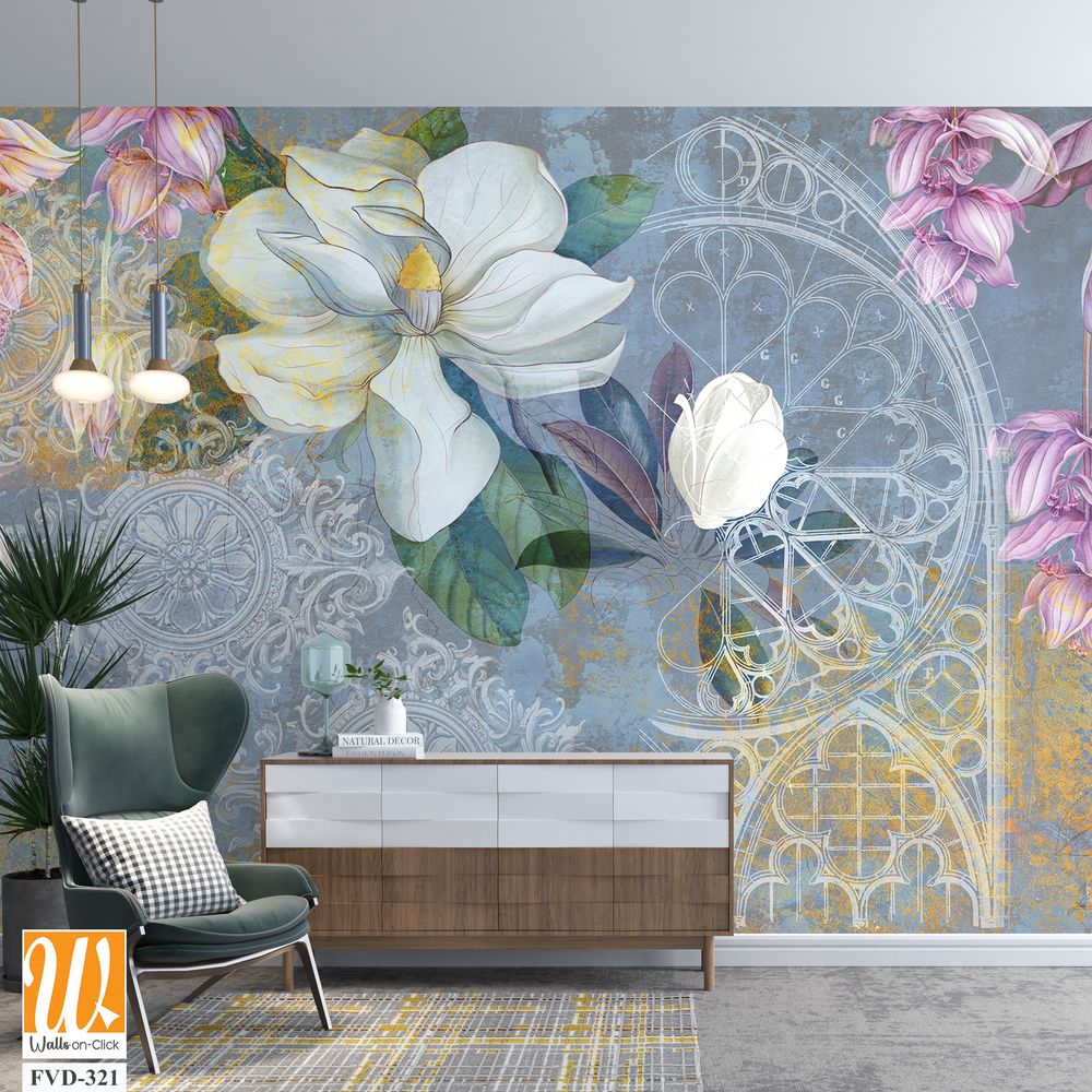Abstract magnolia and floral pattern [WP-FVD-321]