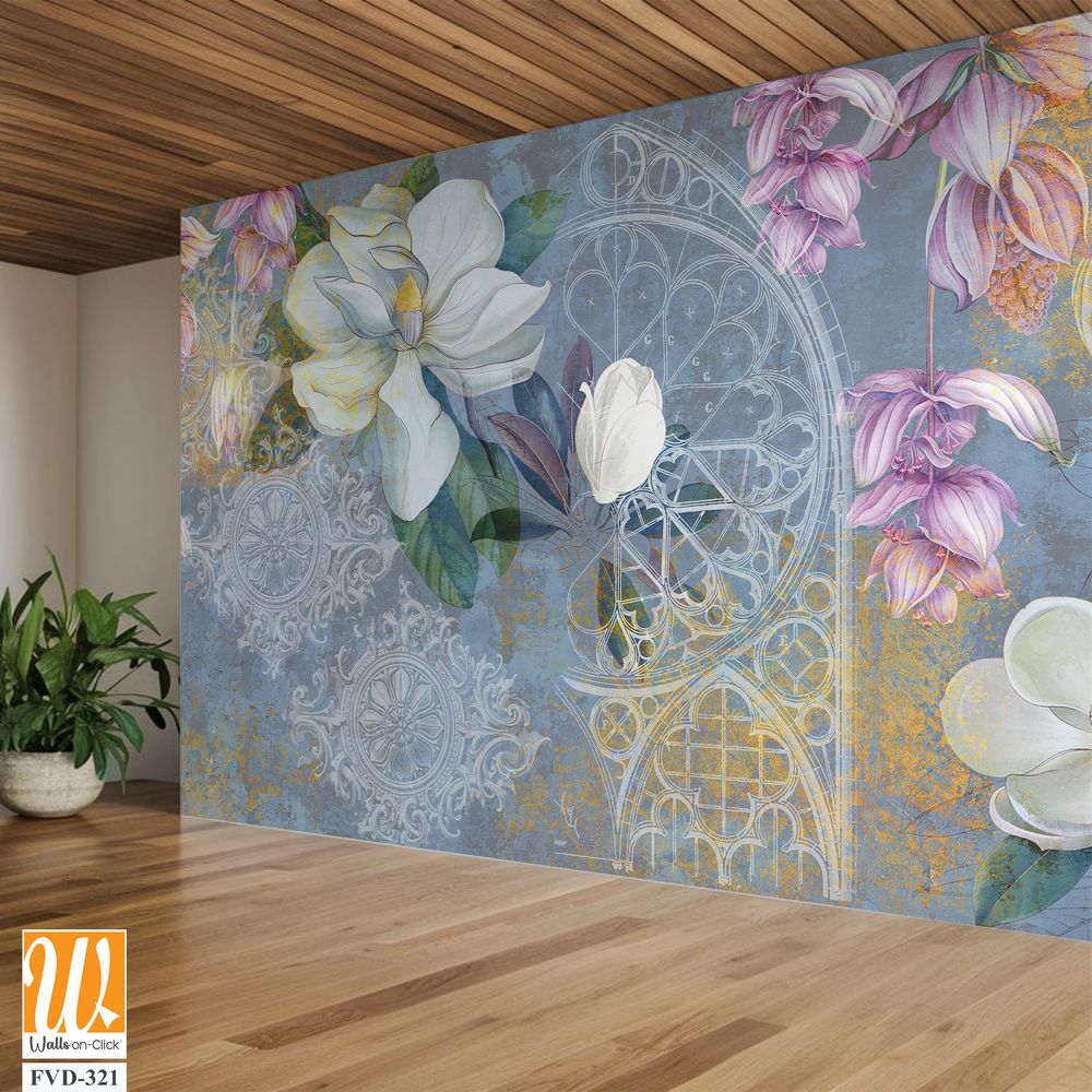 Abstract magnolia and floral pattern [WP-FVD-321]