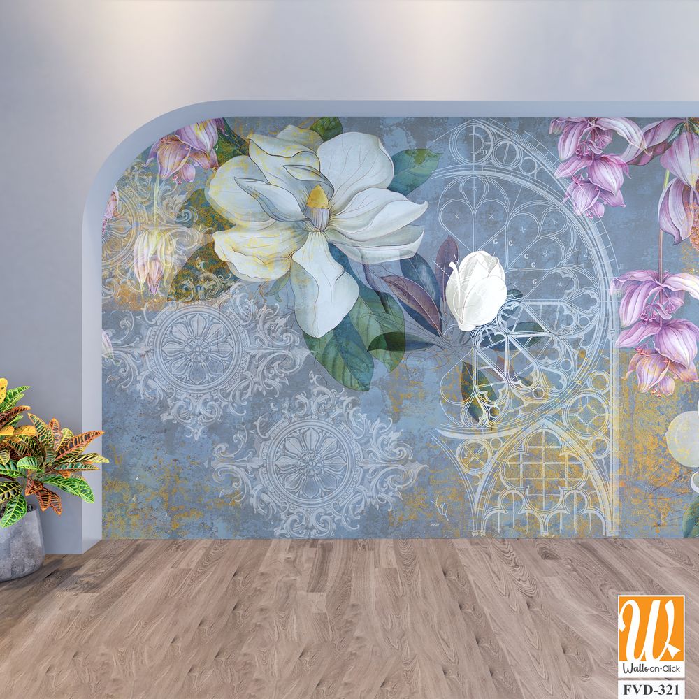 Abstract magnolia and floral pattern [WP-FVD-321]