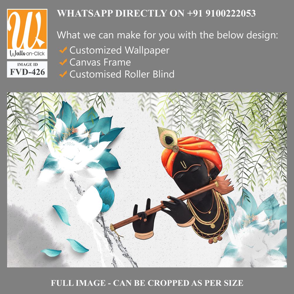 Dark-skinned Lord Krishna playing a flute [WP-FVD-426]