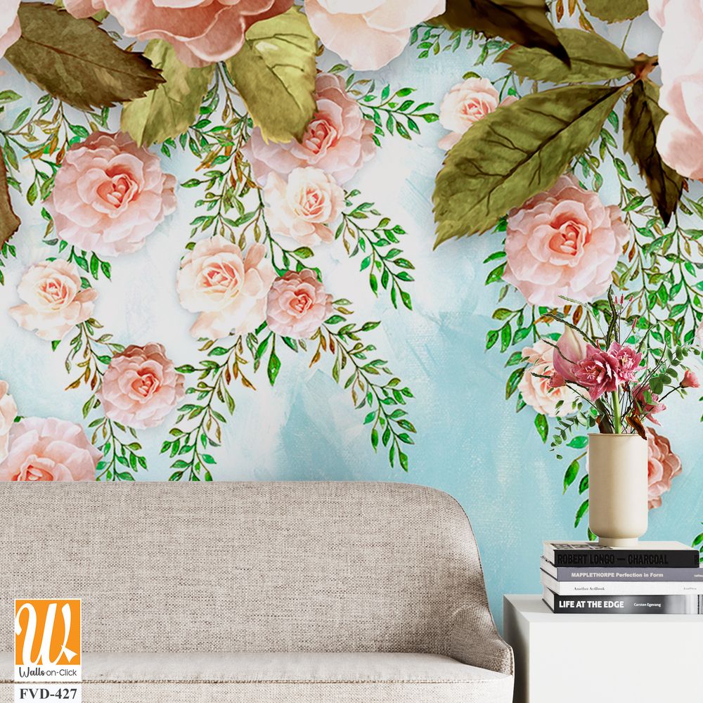 Whimsical watercolor floral backdrop [WP-FVD-427]