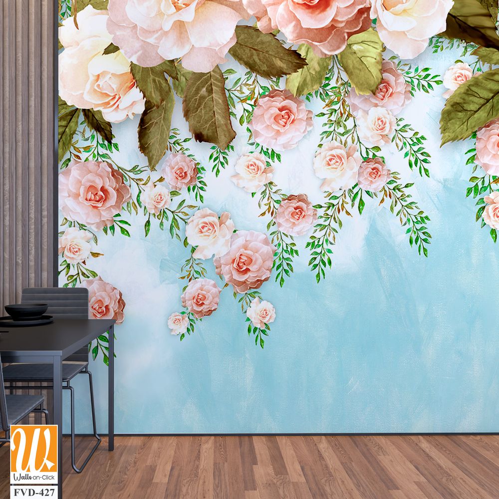Whimsical watercolor floral backdrop [WP-FVD-427]