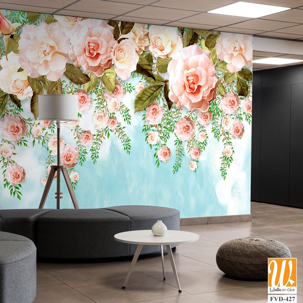 Whimsical watercolor floral backdrop [WP-FVD-427]