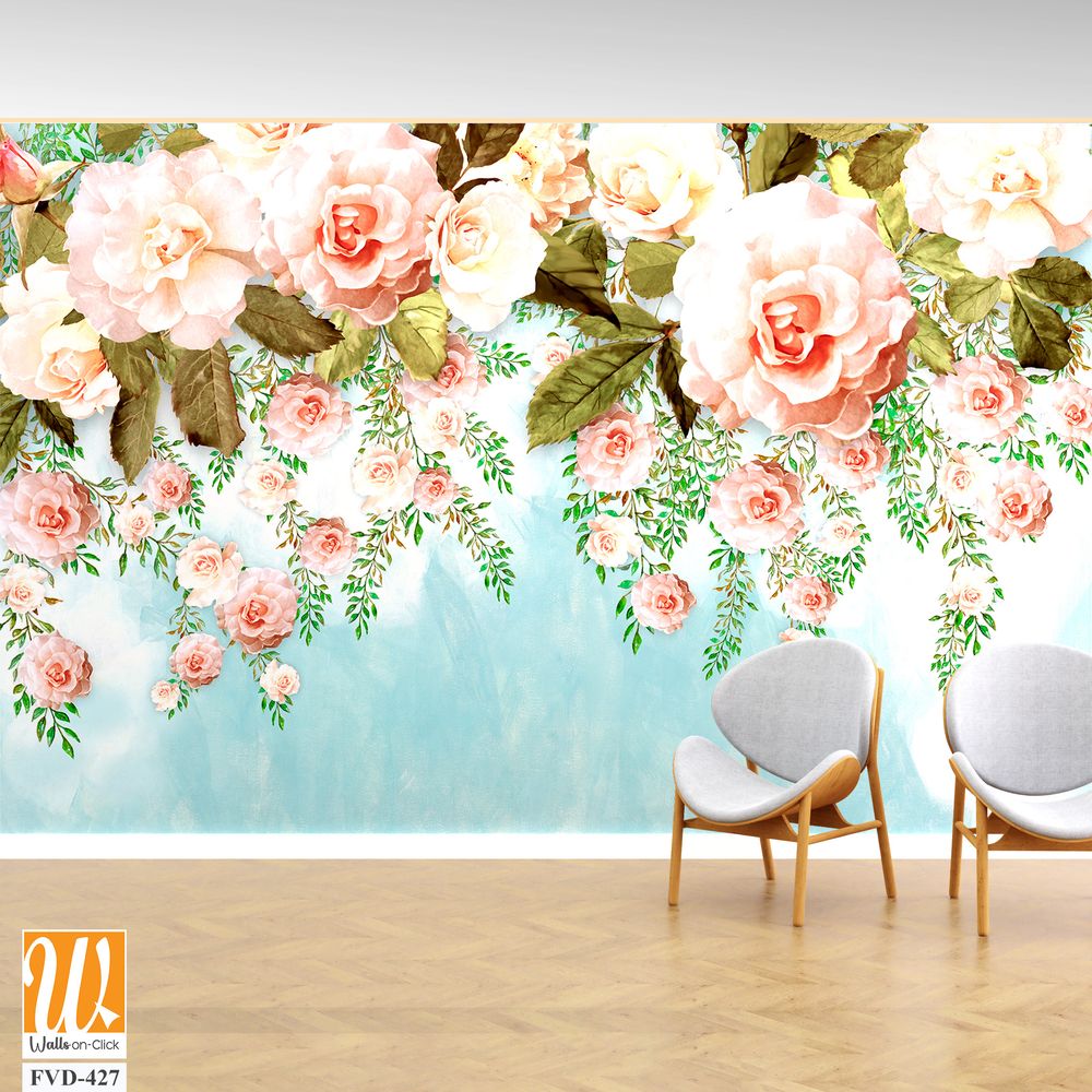Whimsical watercolor floral backdrop [WP-FVD-427]