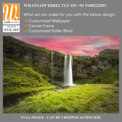 Icelandic waterfall at sunset Wallpaper [WP-FVE-119]