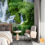 Kravica Waterfall in green water and lush vegetation, [WP-FVE-144]
