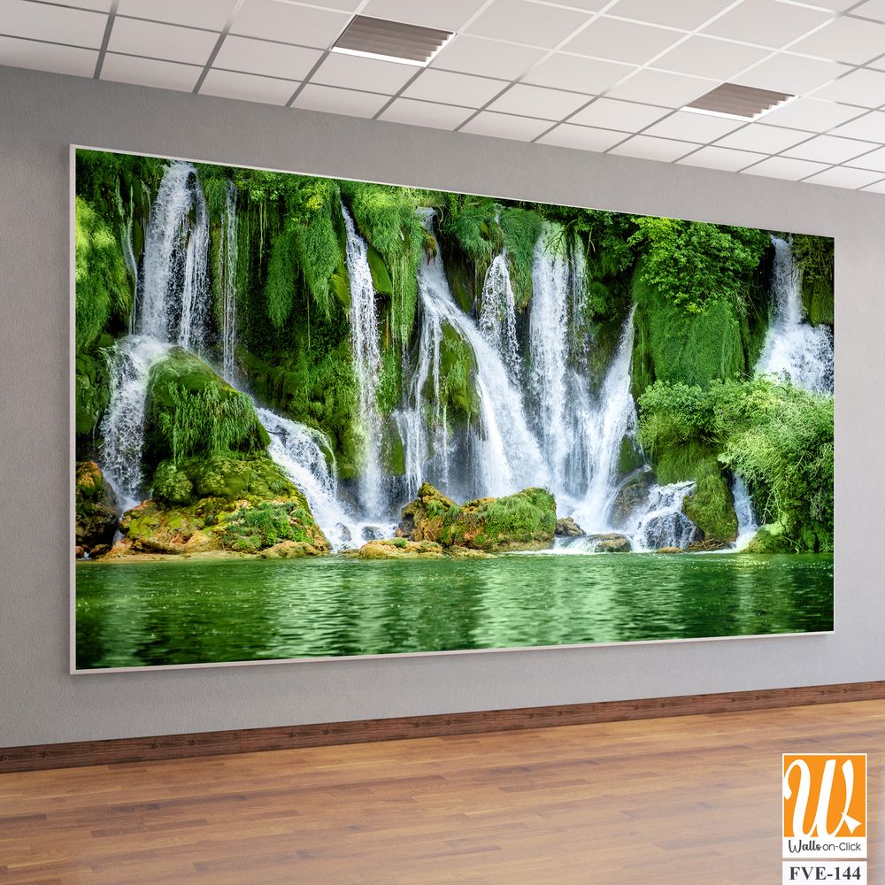 Kravica Waterfall in green water and lush vegetation, [WP-FVE-144]