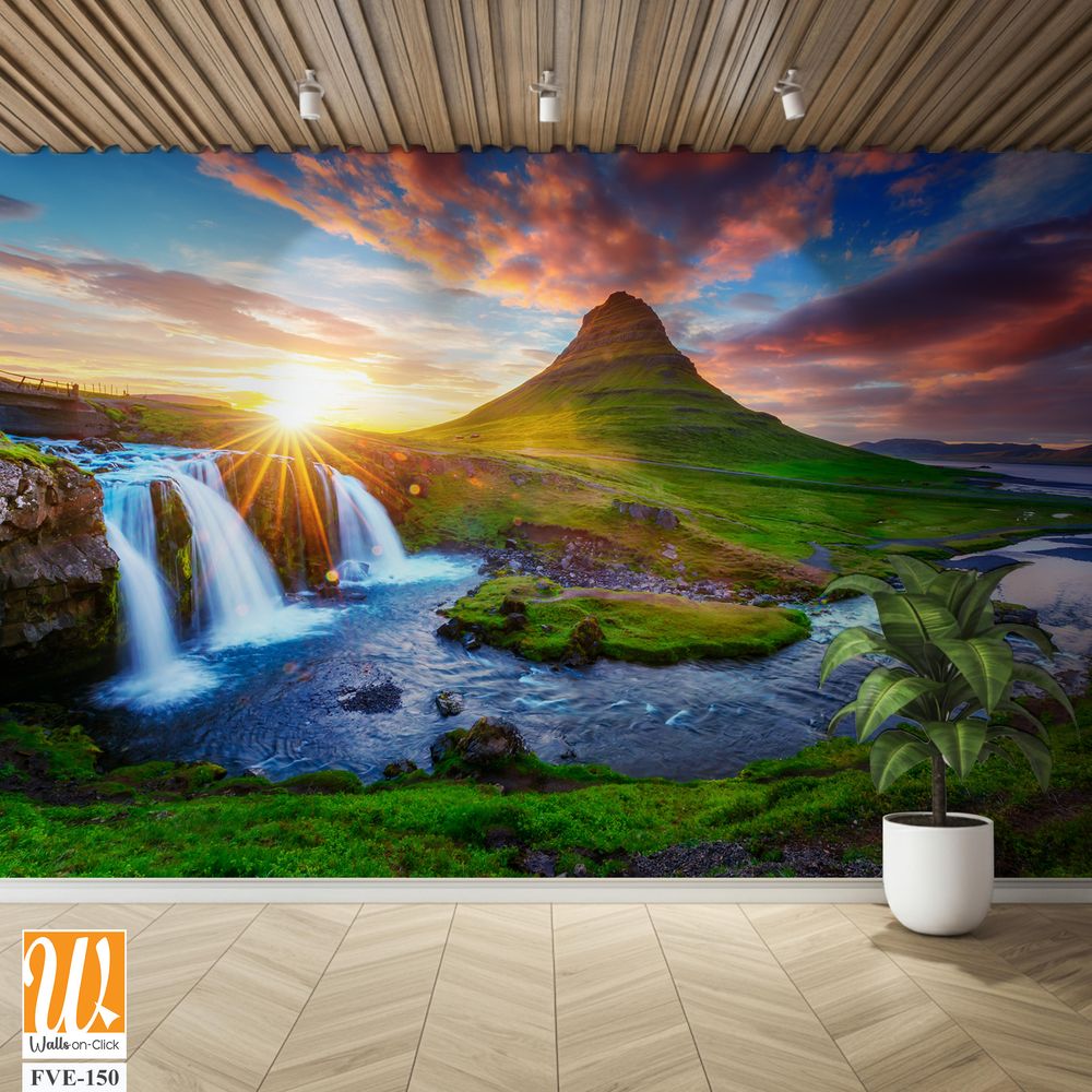 Fairy-tale-like Waterfall Wallpaper [WP-FVE-150]