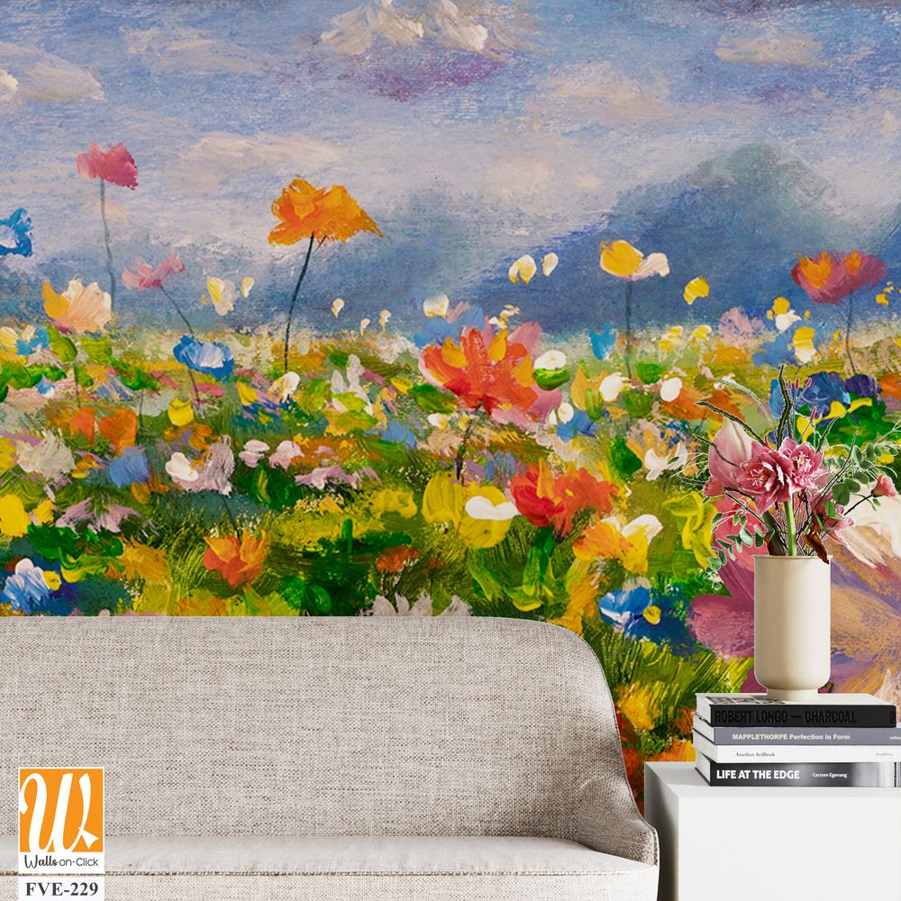 Oil painting of an endless wildflower field [WP-FVE-229]