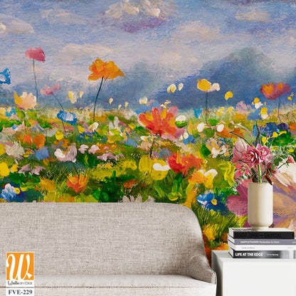 Oil painting of an endless wildflower field [WP-FVE-229]